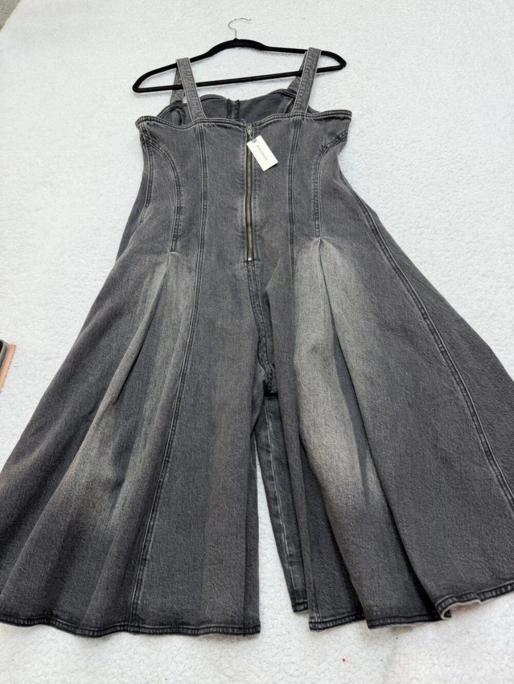 Pilcro Washed Black Denim Midi Dress - Picture 7 of 10
